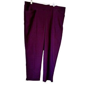 NEW Chico's So Slimming Straight Leg Ankle 3R = 16R Wine Color